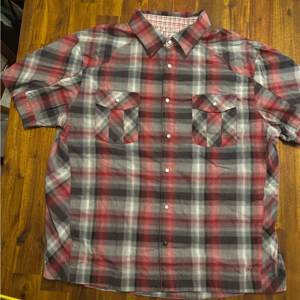 Mountain Hardwear Red and Gray Plaid Button Down Shirt
